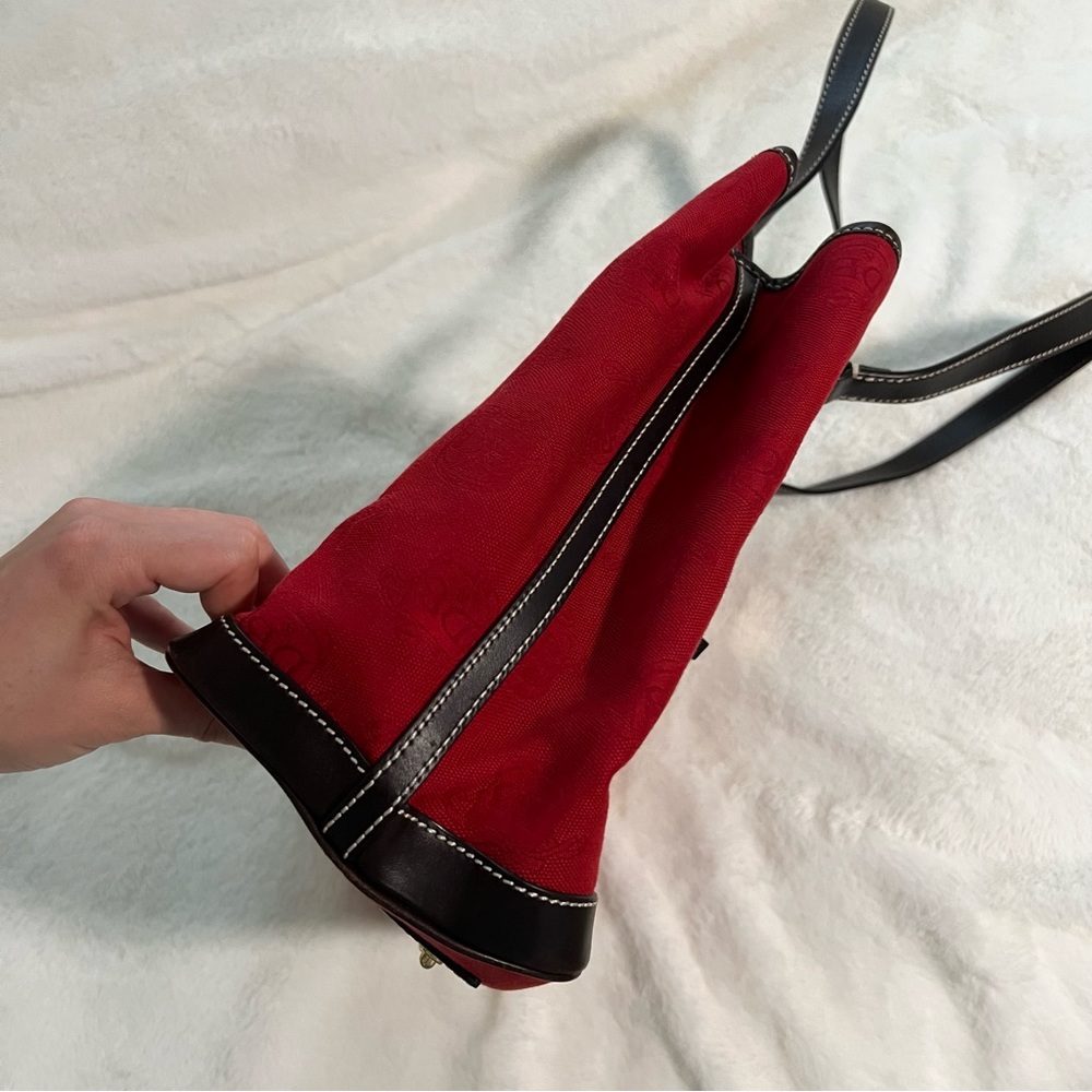 Red Dooney & Bourke Logo Black Trim Satchel - Picture 7 of 10